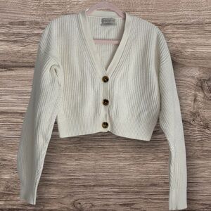 Urban Outfitters Cream Buttoned Cardigan
